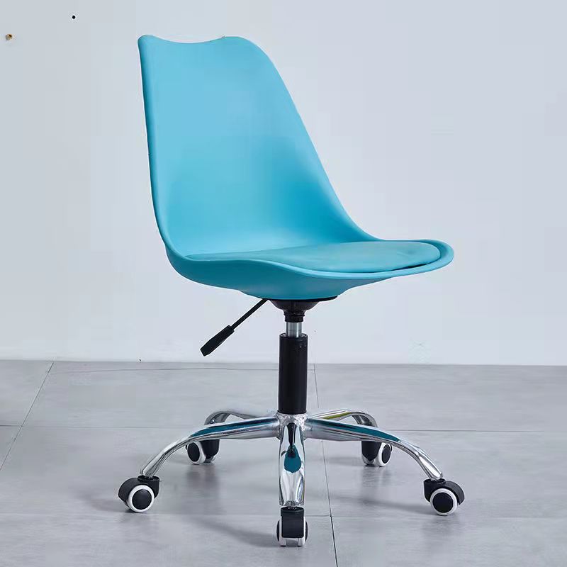 Contemporary Armless Office Chair Plastic Computer Desk Chair