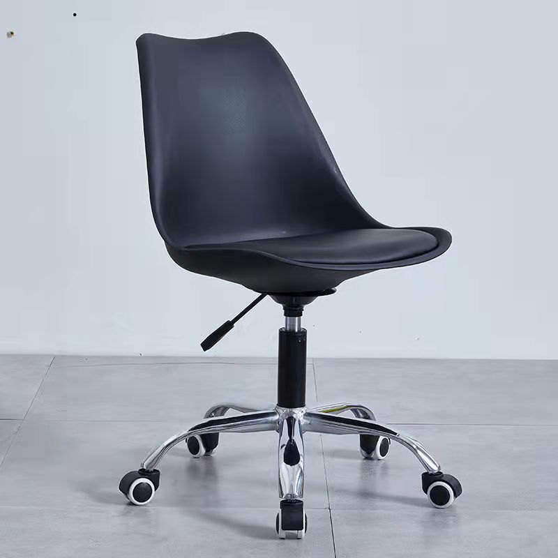 Contemporary Armless Office Chair Plastic Computer Desk Chair