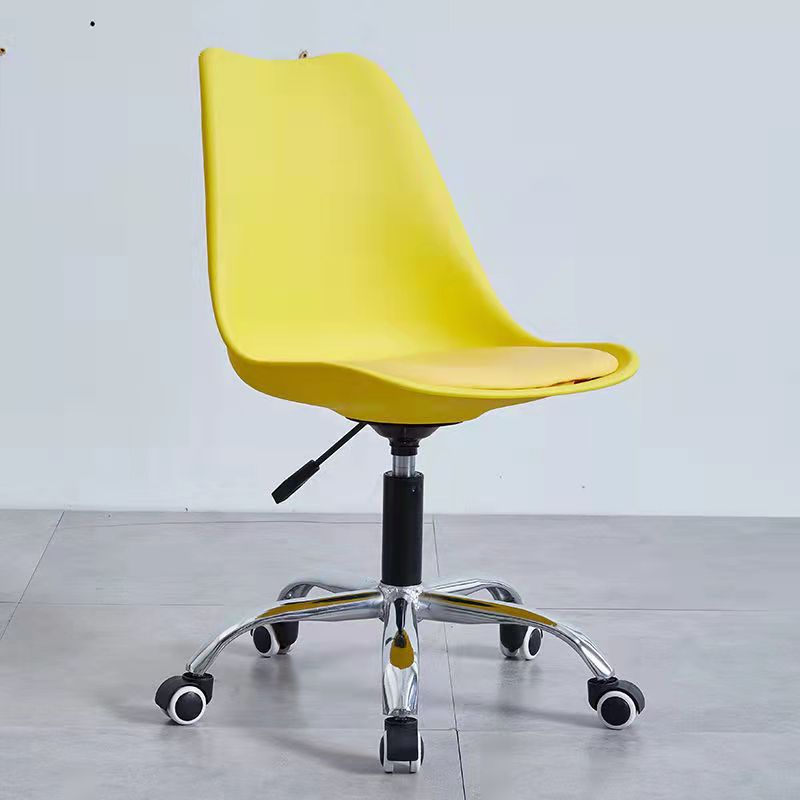 Contemporary Armless Office Chair Plastic Computer Desk Chair