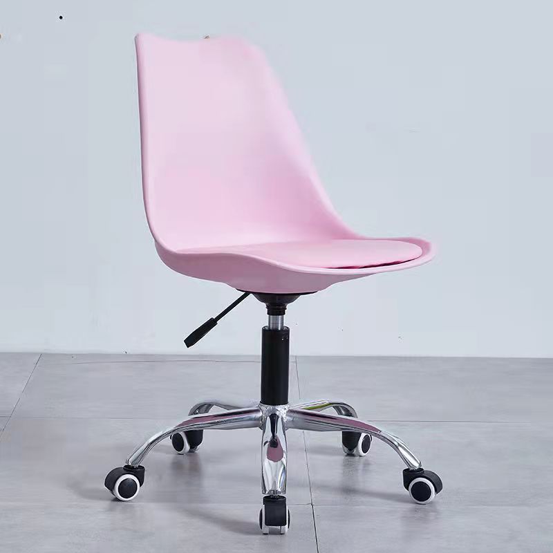 Contemporary Armless Office Chair Plastic Computer Desk Chair