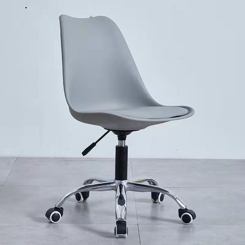 Contemporary Armless Office Chair Plastic Computer Desk Chair