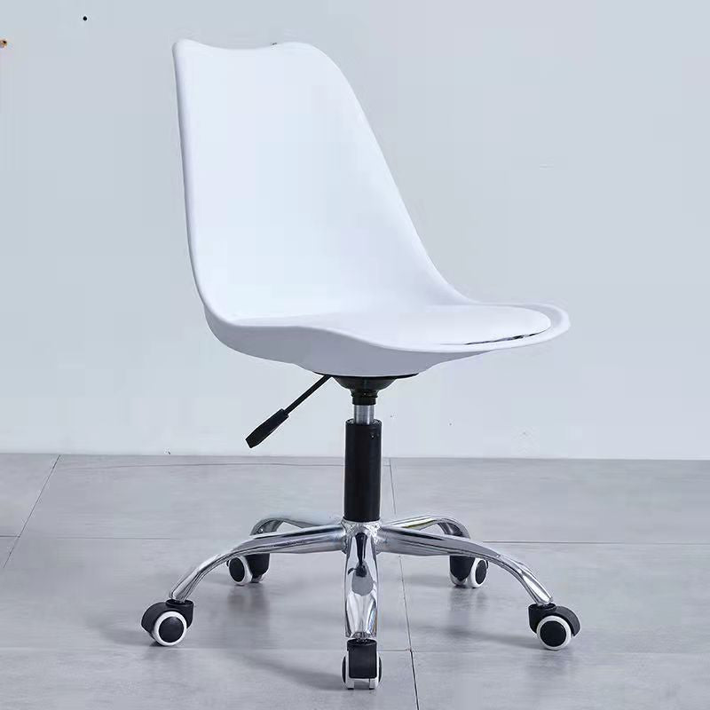 Contemporary Armless Office Chair Plastic Computer Desk Chair