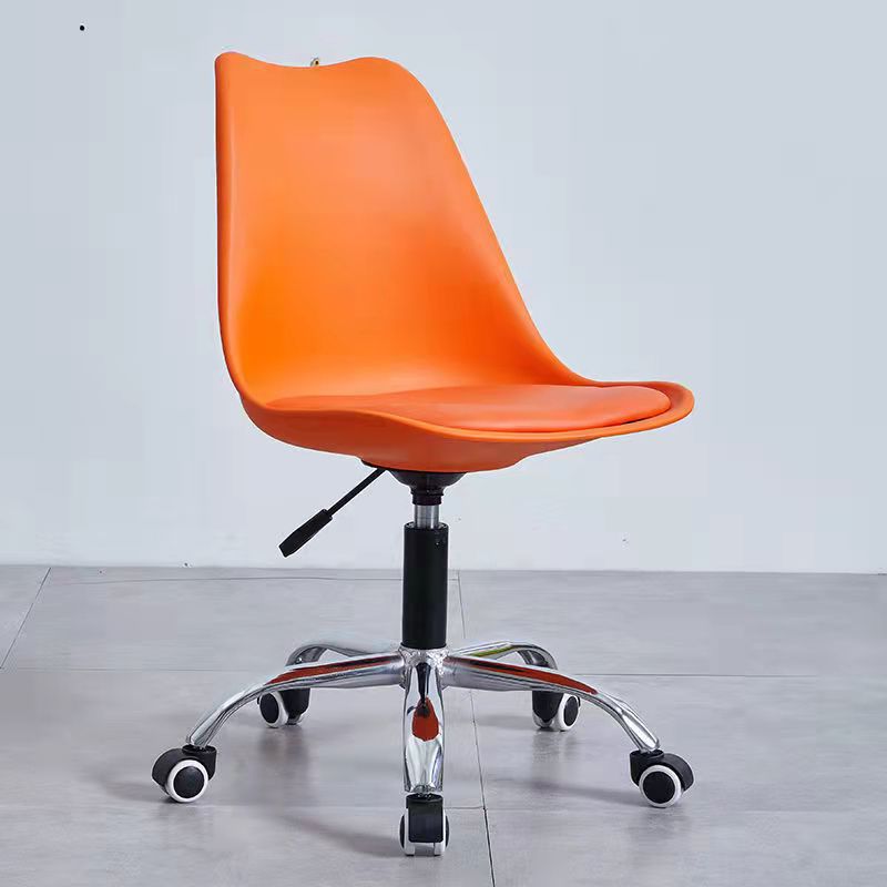 Contemporary Armless Office Chair Plastic Computer Desk Chair