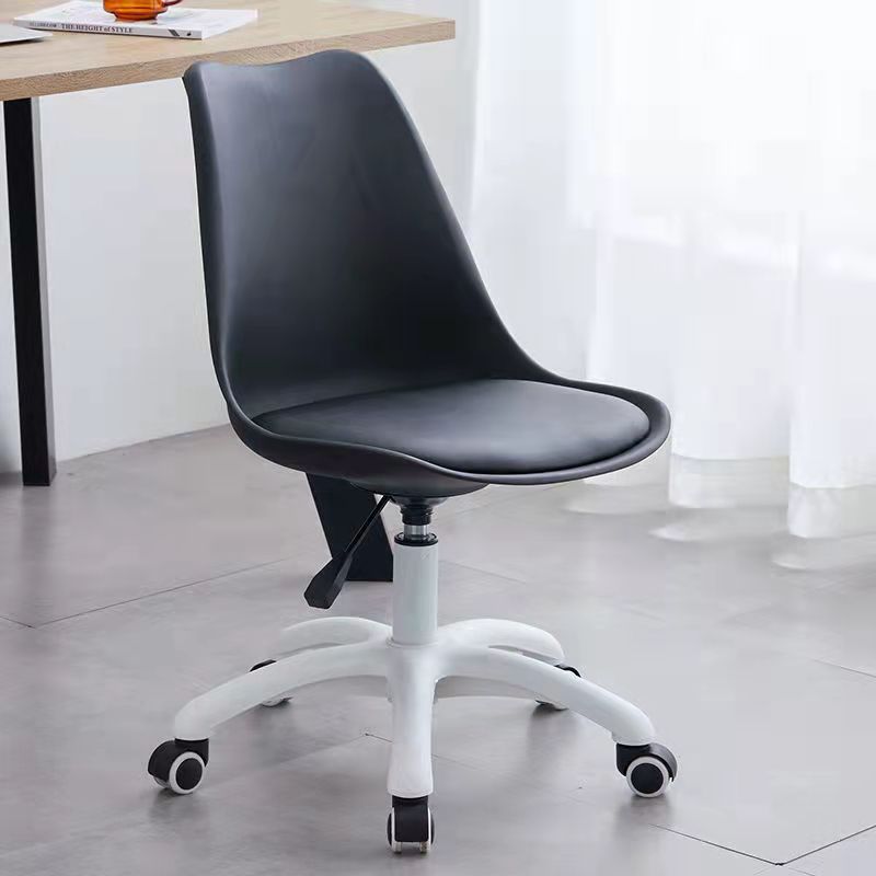 Contemporary Armless Office Chair Plastic Computer Desk Chair