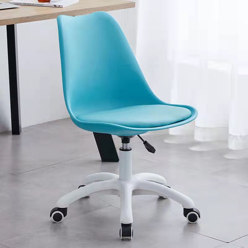 Contemporary Armless Office Chair Plastic Computer Desk Chair