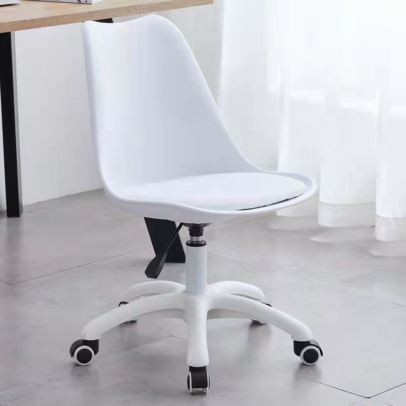 Contemporary Armless Office Chair Plastic Computer Desk Chair