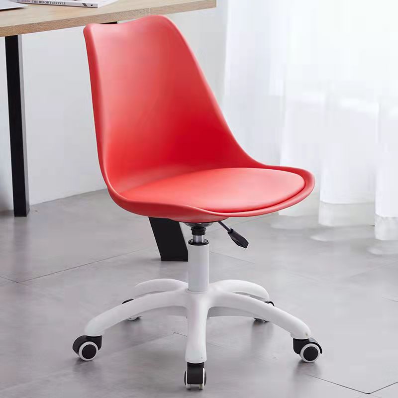 Contemporary Armless Office Chair Plastic Computer Desk Chair