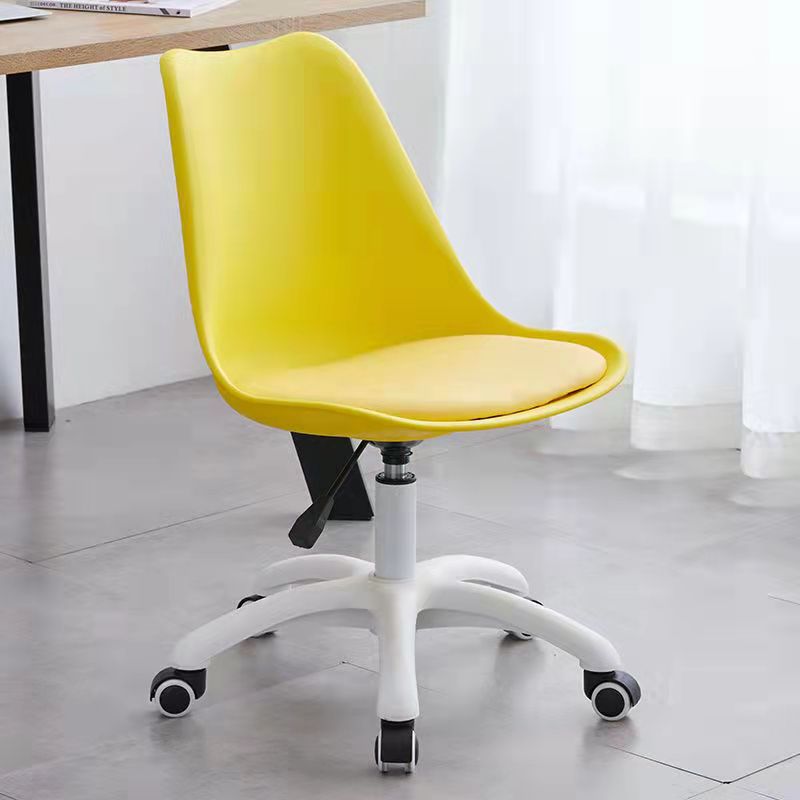 Contemporary Armless Office Chair Plastic Computer Desk Chair