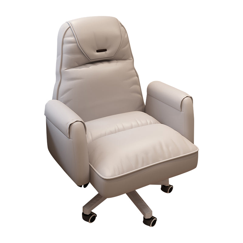 High Back Swivel Office Chair with Wheels White Frame Modern Ergonomic Task Chair
