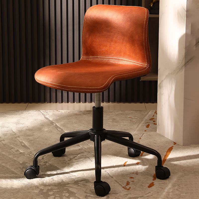 Black Steel Frame Modern Computer Desk Chair Armless Office Chair with Wheels