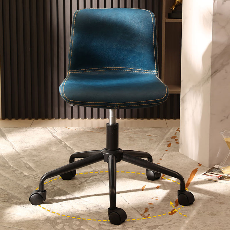 Black Steel Frame Modern Computer Desk Chair Armless Office Chair with Wheels