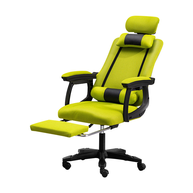 Black Nylon Frame Modern Computer Desk Chair with Wheels High Back Task Chair with Arms