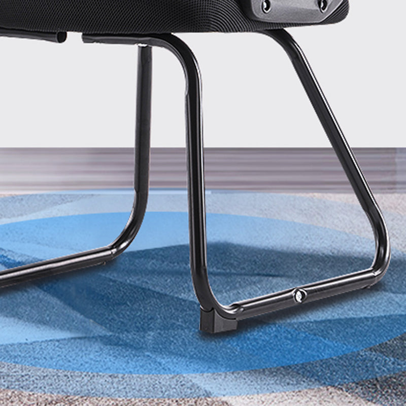 Black Nylon Frame Modern Computer Desk Chair with Wheels High Back Task Chair with Arms