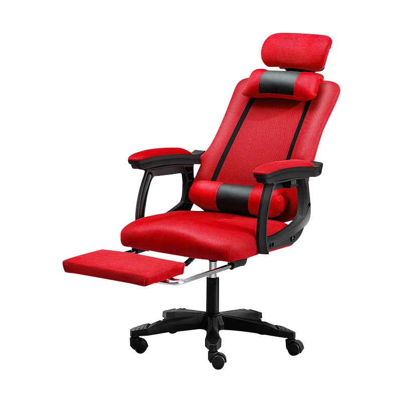 Black Nylon Frame Modern Computer Desk Chair with Wheels High Back Task Chair with Arms