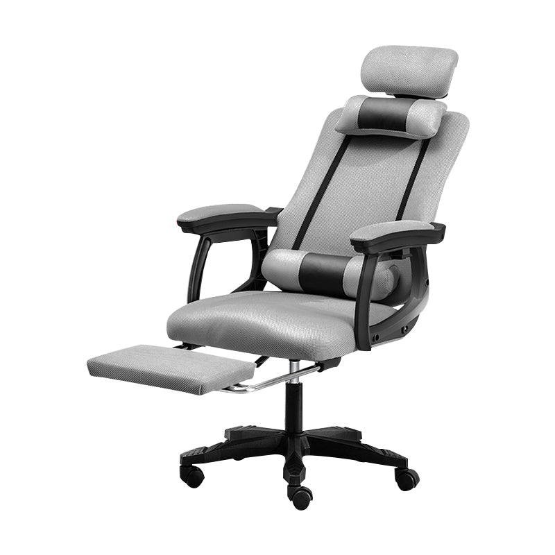 Black Nylon Frame Modern Computer Desk Chair with Wheels High Back Task Chair with Arms