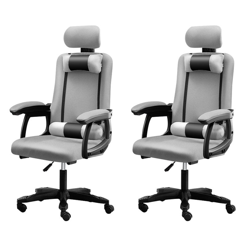 Black Nylon Frame Modern Computer Desk Chair with Wheels High Back Task Chair with Arms