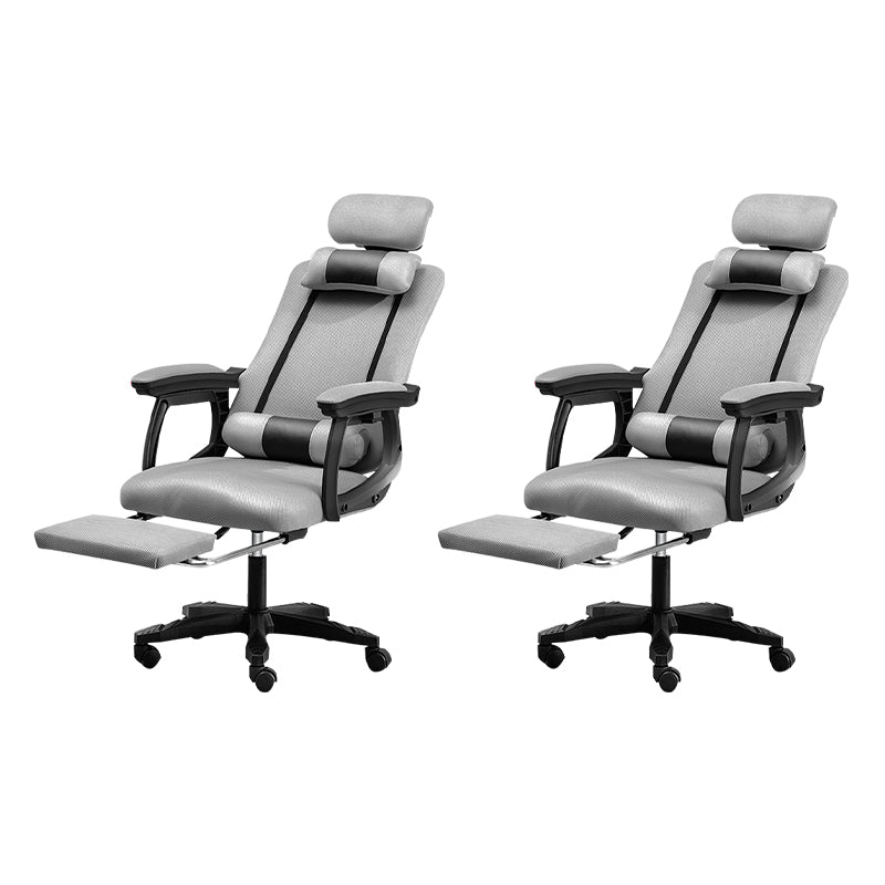 Black Nylon Frame Modern Computer Desk Chair with Wheels High Back Task Chair with Arms