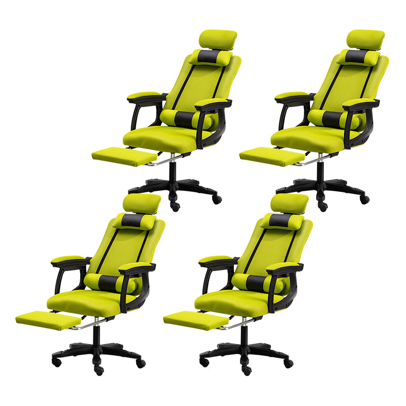 Black Nylon Frame Modern Computer Desk Chair with Wheels High Back Task Chair with Arms