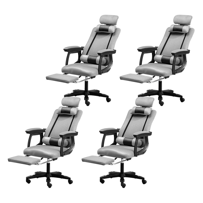 Black Nylon Frame Modern Computer Desk Chair with Wheels High Back Task Chair with Arms