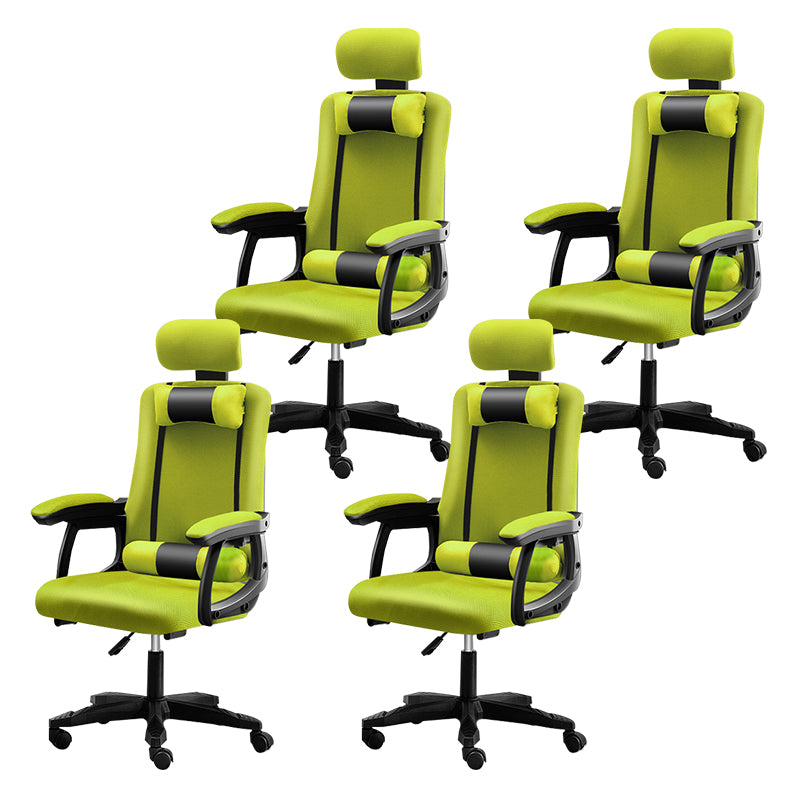 Black Nylon Frame Modern Computer Desk Chair with Wheels High Back Task Chair with Arms