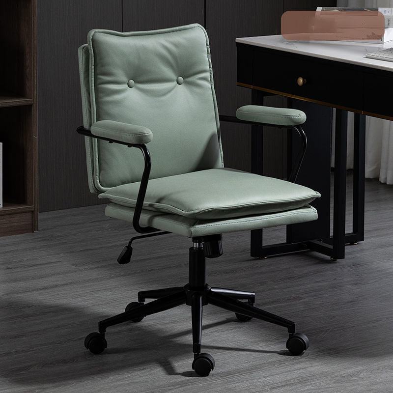 Black Frame Modern Office Chair Swivel Computer Desk Chair with Padded Arms