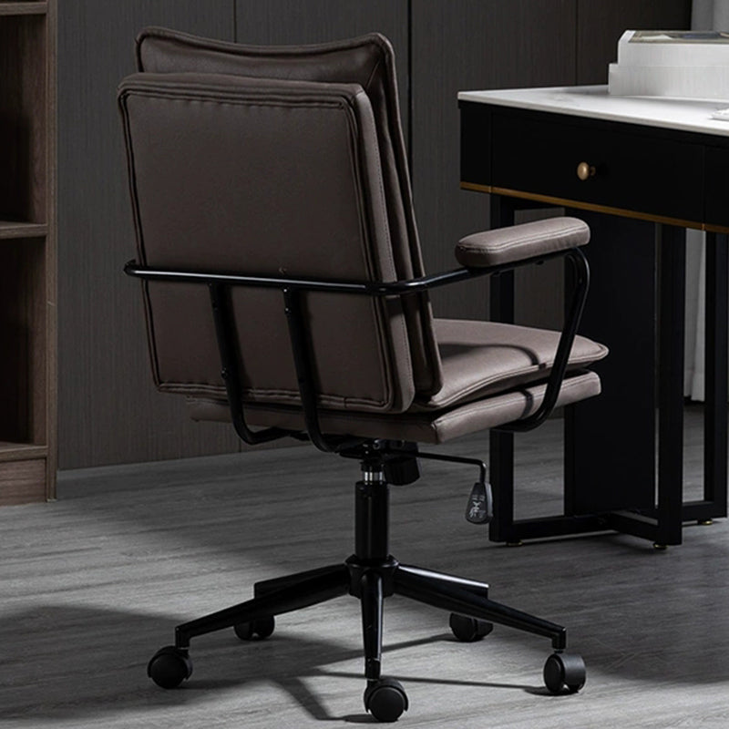 Black Frame Modern Office Chair Swivel Computer Desk Chair with Padded Arms