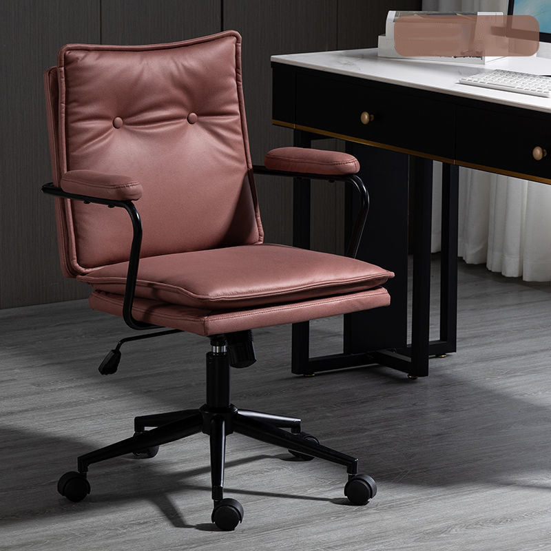 Black Frame Modern Office Chair Swivel Computer Desk Chair with Padded Arms