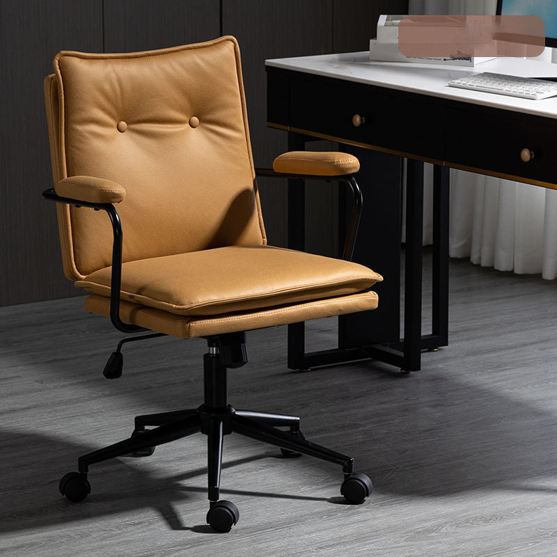 Black Frame Modern Office Chair Swivel Computer Desk Chair with Padded Arms