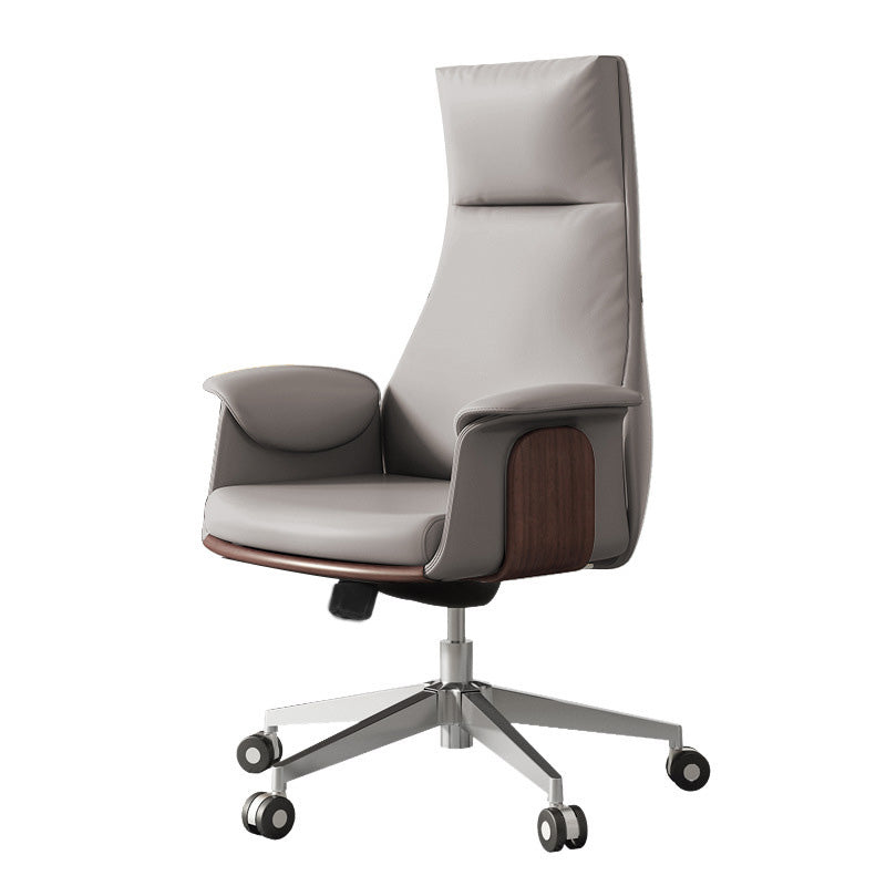 Upholstered Office Chair with Padded Arms Modern Task Chair with Metal Frame