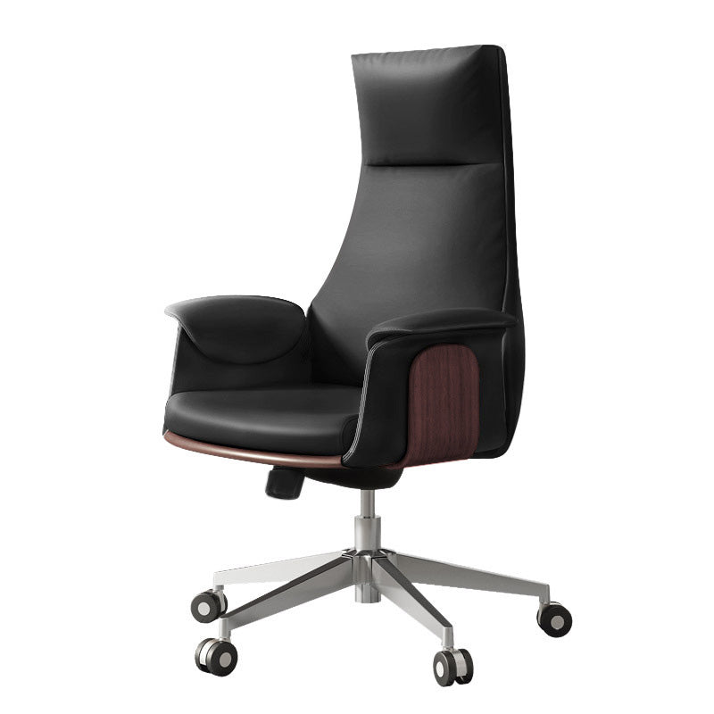 Upholstered Office Chair with Padded Arms Modern Task Chair with Metal Frame