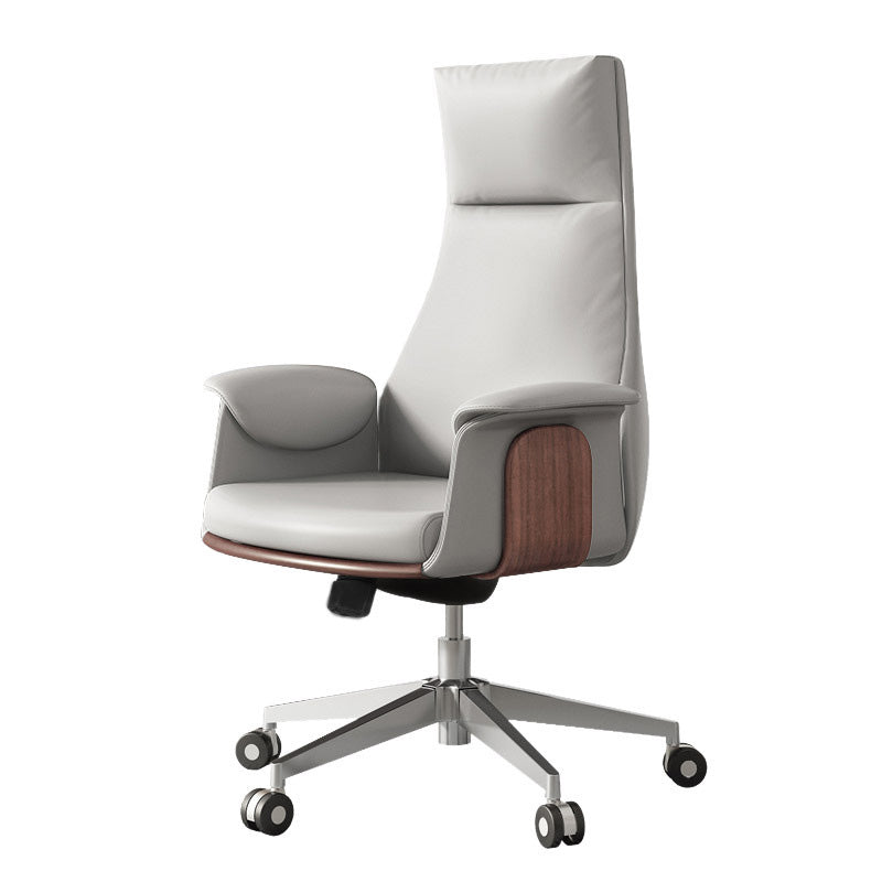 Upholstered Office Chair with Padded Arms Modern Task Chair with Metal Frame