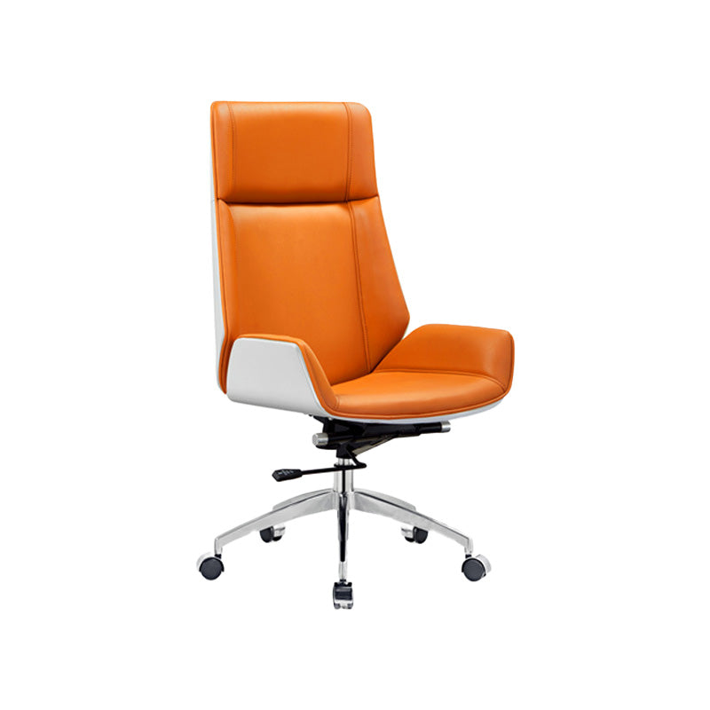 Executive Swivel Office Chair with High Back Chrome Metal Frame Modern Task Chair