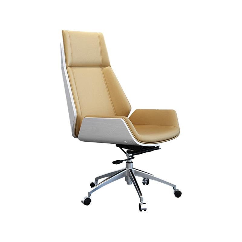 Executive Swivel Office Chair with High Back Chrome Metal Frame Modern Task Chair