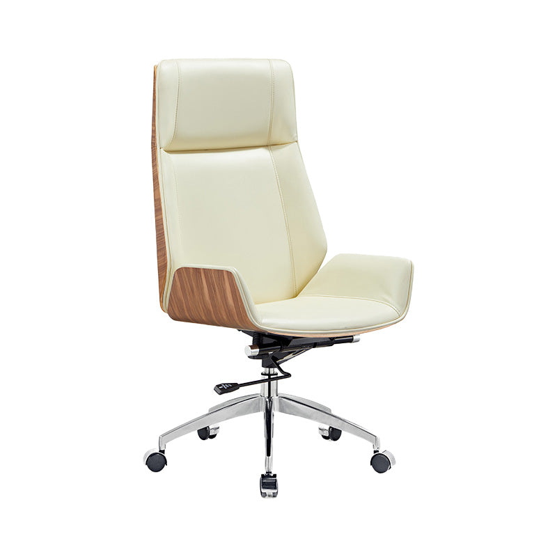 Executive Swivel Office Chair with High Back Chrome Metal Frame Modern Task Chair