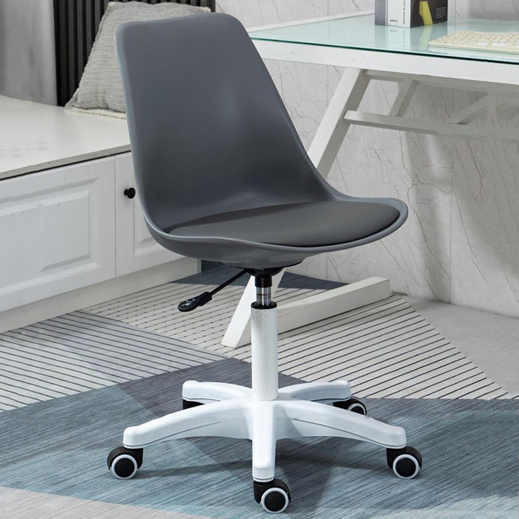 White Nylon Modern Desk Chair Mid-Back Leather Conference Chair