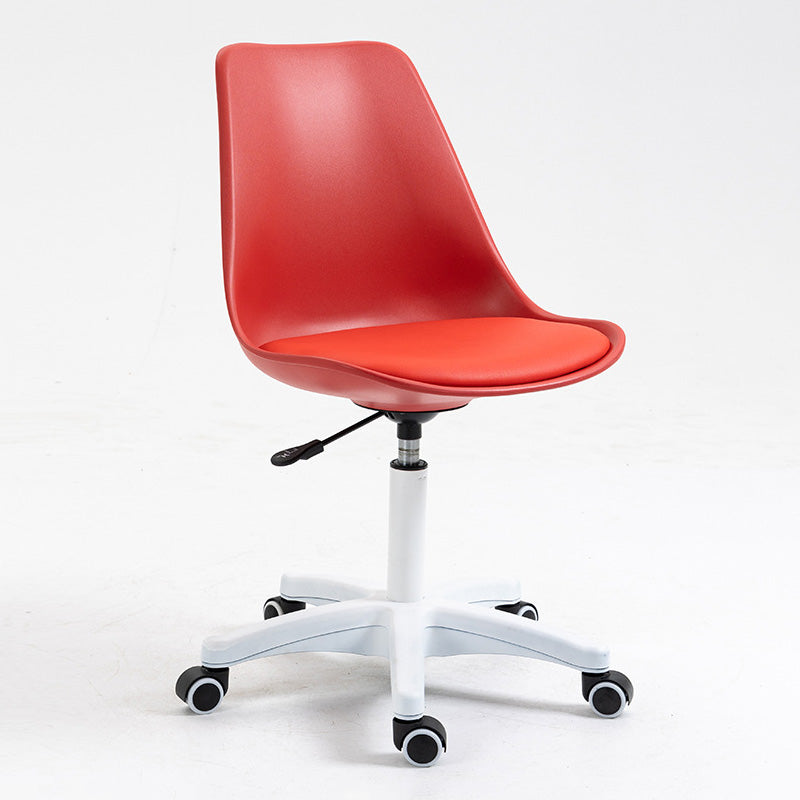 White Nylon Modern Desk Chair Mid-Back Leather Conference Chair