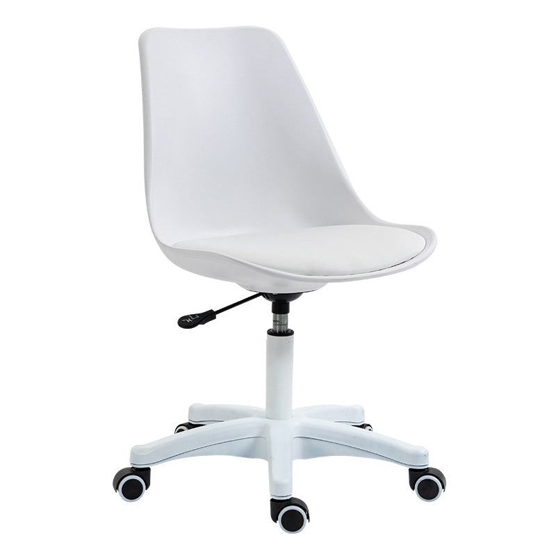 White Nylon Modern Desk Chair Mid-Back Leather Conference Chair