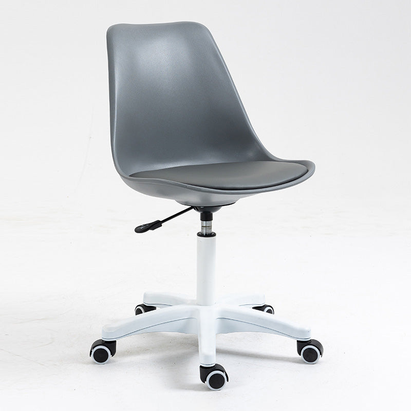 White Nylon Modern Desk Chair Mid-Back Leather Conference Chair