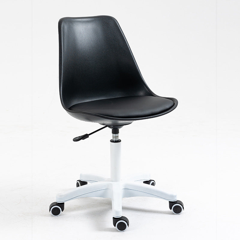 White Nylon Modern Desk Chair Mid-Back Leather Conference Chair