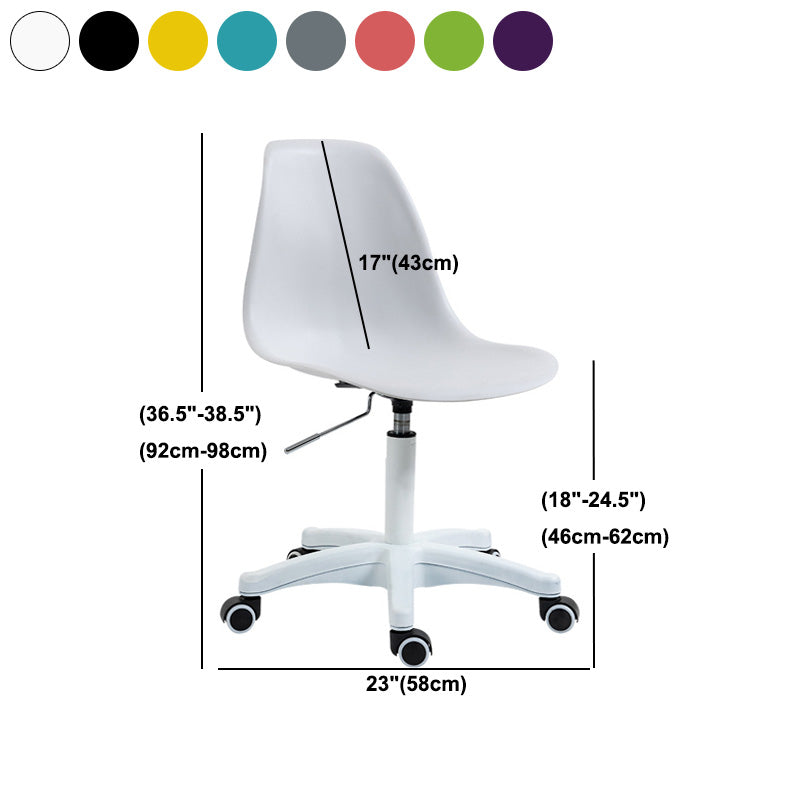 White Nylon Modern Desk Chair Mid-Back Leather Conference Chair