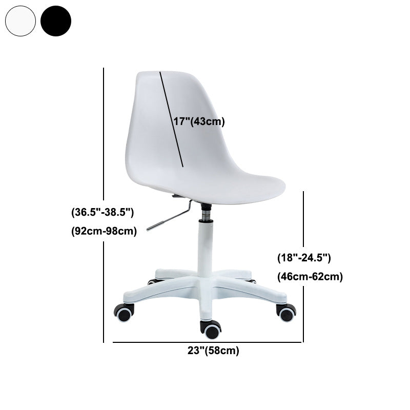 White Nylon Modern Desk Chair Mid-Back Leather Conference Chair