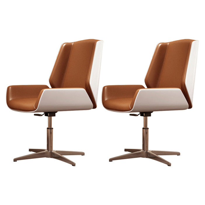 Contemporary Mid Back Task Chair with Padded Arms Upholstered Desk Chair with Metal Frame