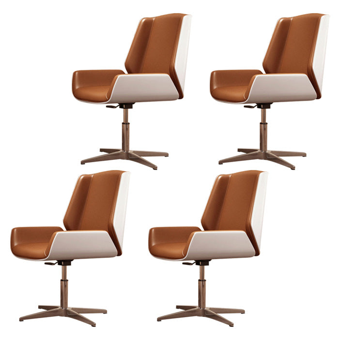Contemporary Mid Back Task Chair with Padded Arms Upholstered Desk Chair with Metal Frame