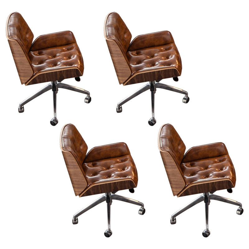 Height-adjustable Conference Chair with Wheels Modern Armless Office Chair