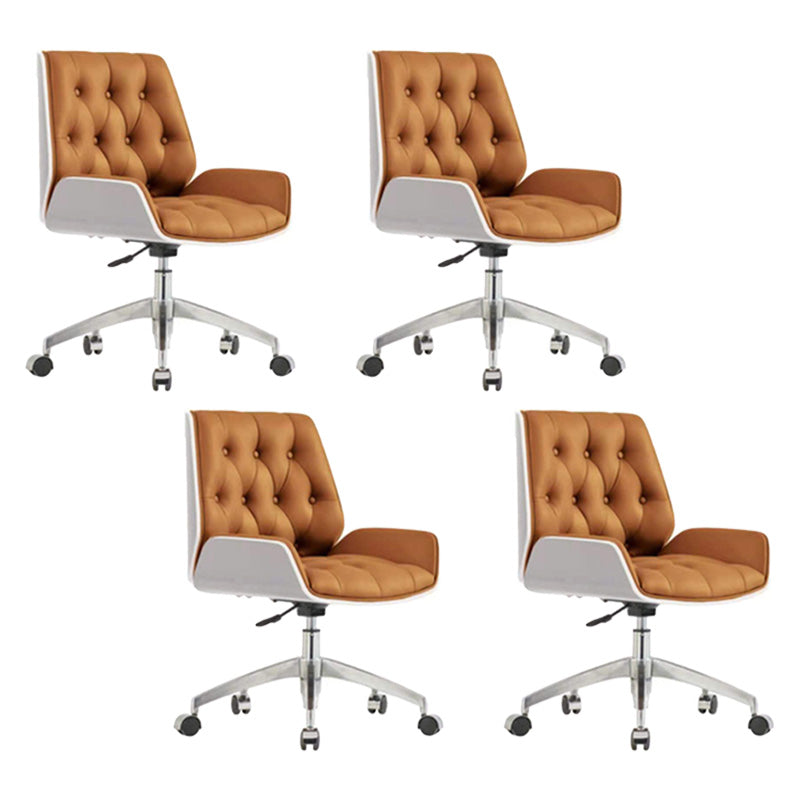 Height-adjustable Conference Chair with Wheels Modern Armless Office Chair