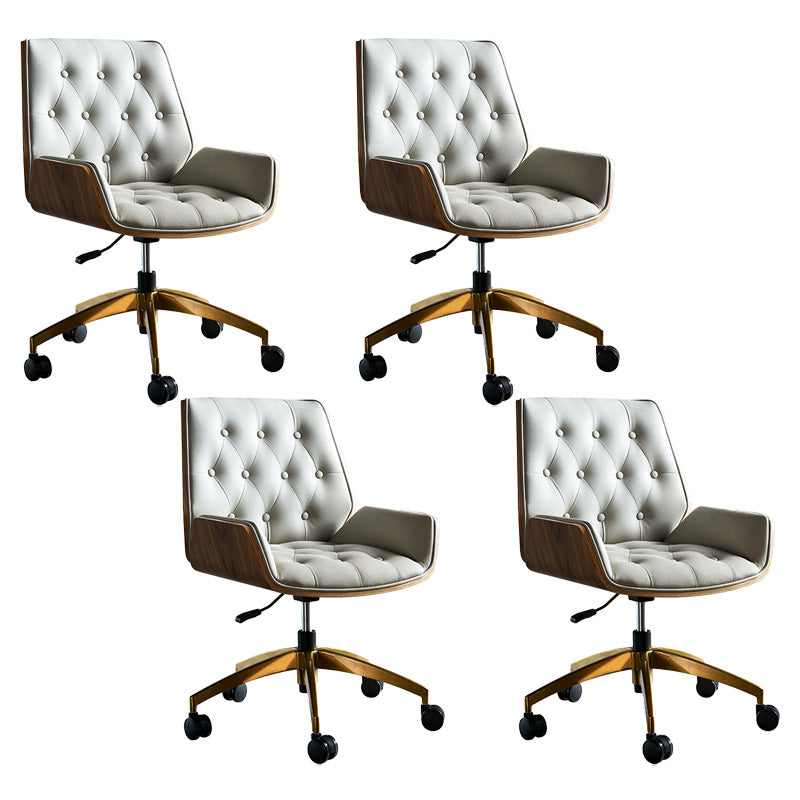 Height-adjustable Conference Chair with Wheels Modern Armless Office Chair