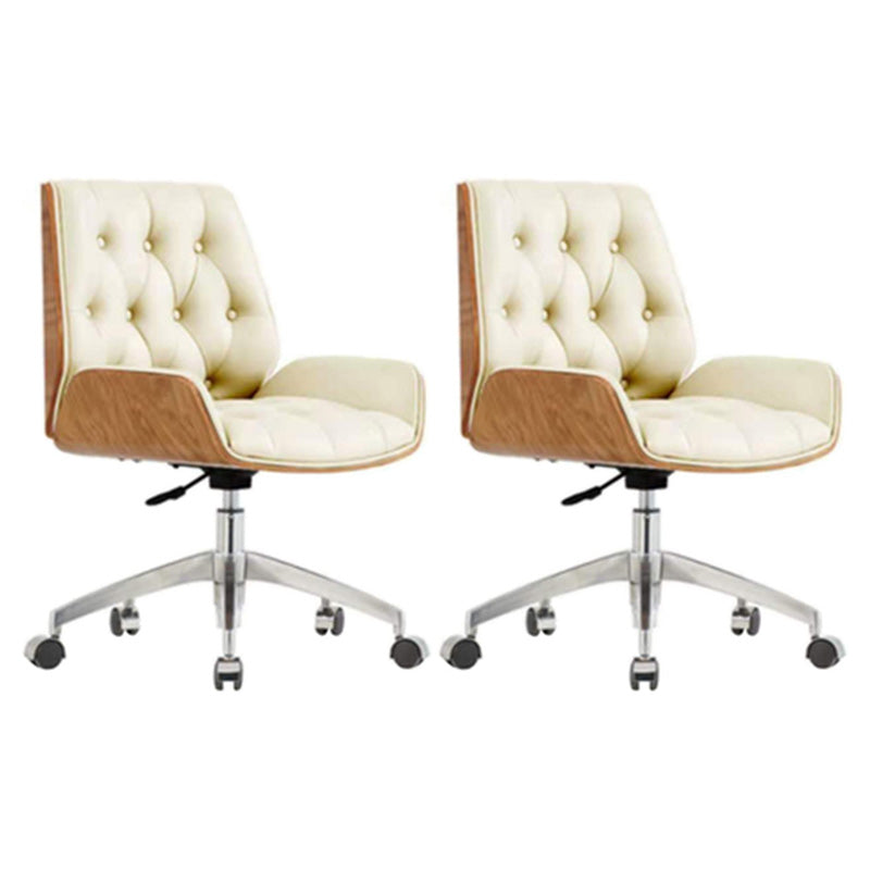 Height-adjustable Conference Chair with Wheels Modern Armless Office Chair