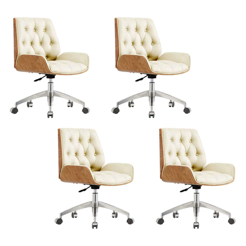 Height-adjustable Conference Chair with Wheels Modern Armless Office Chair