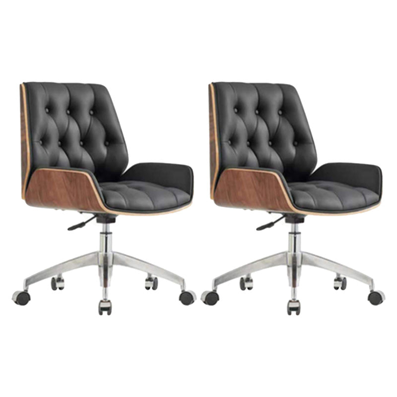 Height-adjustable Conference Chair with Wheels Modern Armless Office Chair