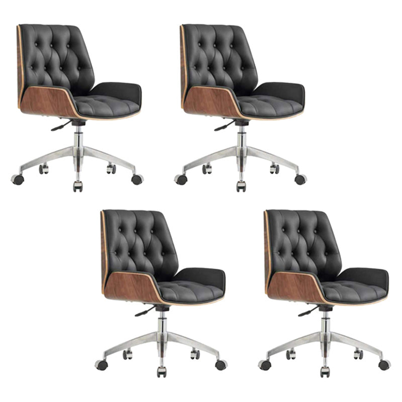 Height-adjustable Conference Chair with Wheels Modern Armless Office Chair